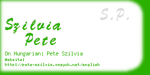 szilvia pete business card